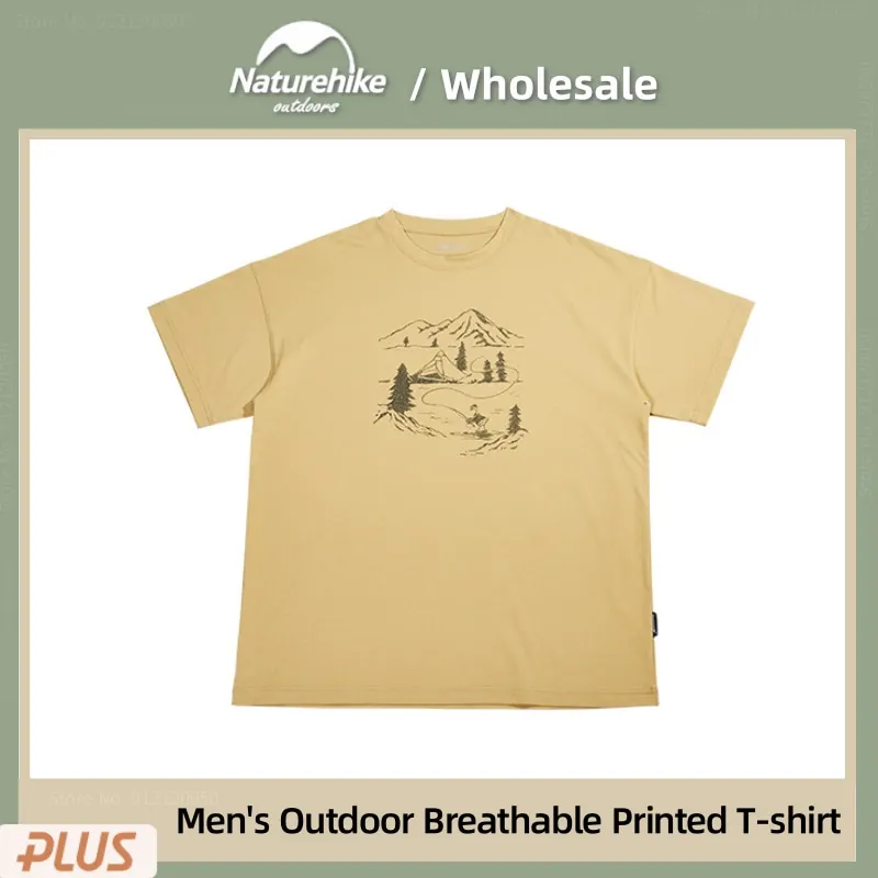 

Naturehike Men's Summer Short Sleeve Outdoor Sunprotection Breathable T-shirt Camping Hiking Moisture Wicking Printed T-shirts