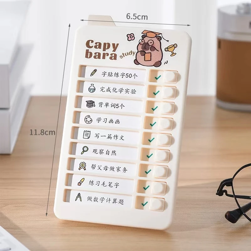 Capybara Kids Chore Chart Checklist Board with Detachable Cardstock for Routine Planning