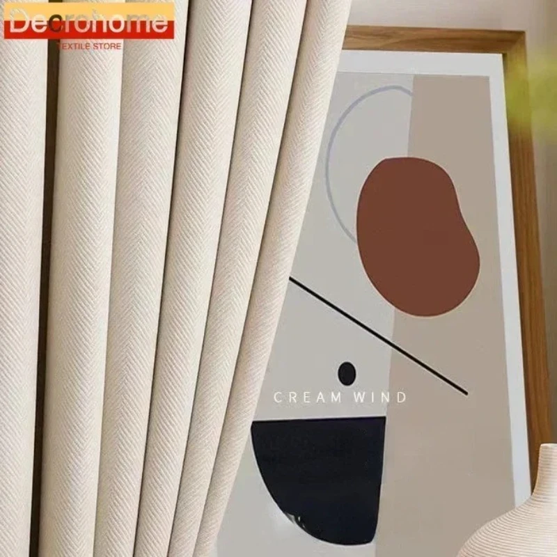 Nordic Minimalistische Moderne Retro Grün Fischgräten Dicke Samt Vorhänge für Wohnzimmer Esszimmer Schlafzimmer Verdunkelungsvorhang Anpassen