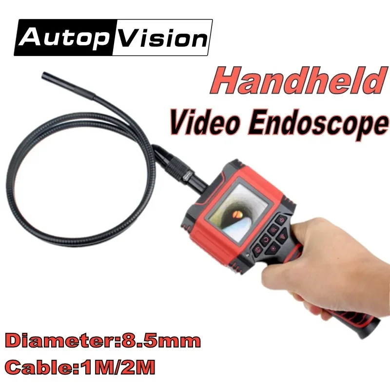 

99D2 Handheld Video Endoscope Dia 8.5mm 1M 2M cable Borescope camera 2.3" Color LCD Waterproof Pipe Tube Snake Inspection Camera