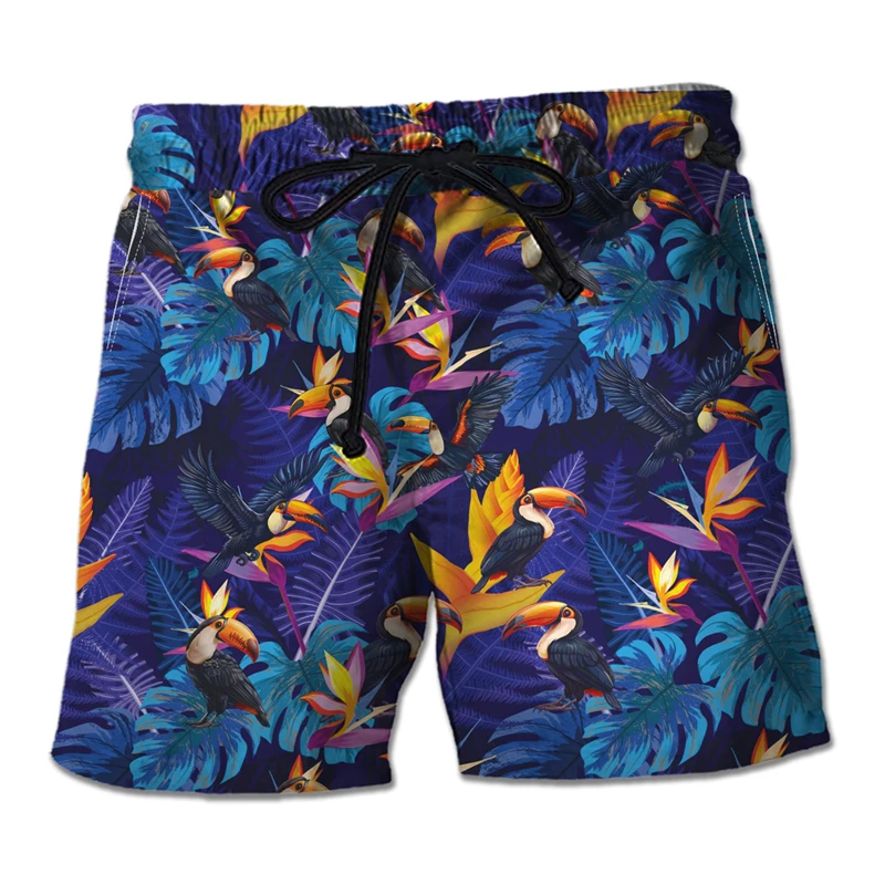

Ramphastos Toco 3D Printed Boardshorts Fashion Hawaiian Short Pants For Men Clothes Toucan Beach Shorts Bird Trunks Boy Trousers