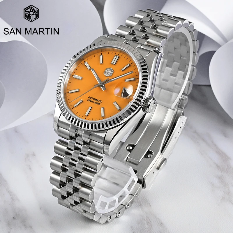 

San Martin Luxury Men Wristwatch PT5000 Automatic Watches Mechanical Diving Clock Sapphire Crystal 100M Waterproof BGW9 Luminous