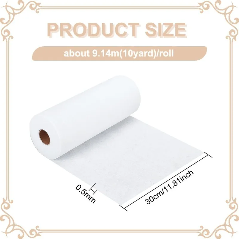 Iron-On Fusible Fleece Interfacing 10 Yard 11.8 Inches One-Sided Loft Fusible Fleece Medium Weight for Sewing