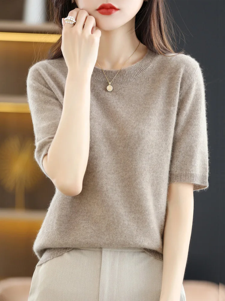 Casual Short Sleeve Round Neck Basic Spring Sweater $8.50Each