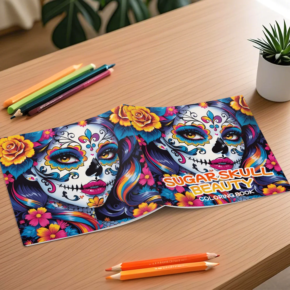 SUGAR SKULL BEAUTY Malbuch für Erwachsene und Jugendliche mit kräftigen, einfachen Mustern zur Entspannung, DIY-Mal- und Zeichenaktivität – Detail 3