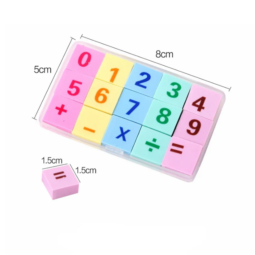 15pcs/lot Digital Eraser Little Rubber Writing Drawing Eraser Rubber Student stationery for Office School 6