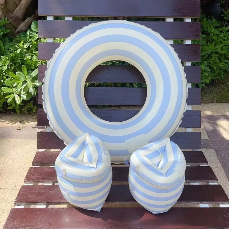 Children Adult Inflatable Swimming Ring Pool Float Vintage Striped Swimming Laps Water Sport Swim Circle For Pool Party swimming ring swimming pool float