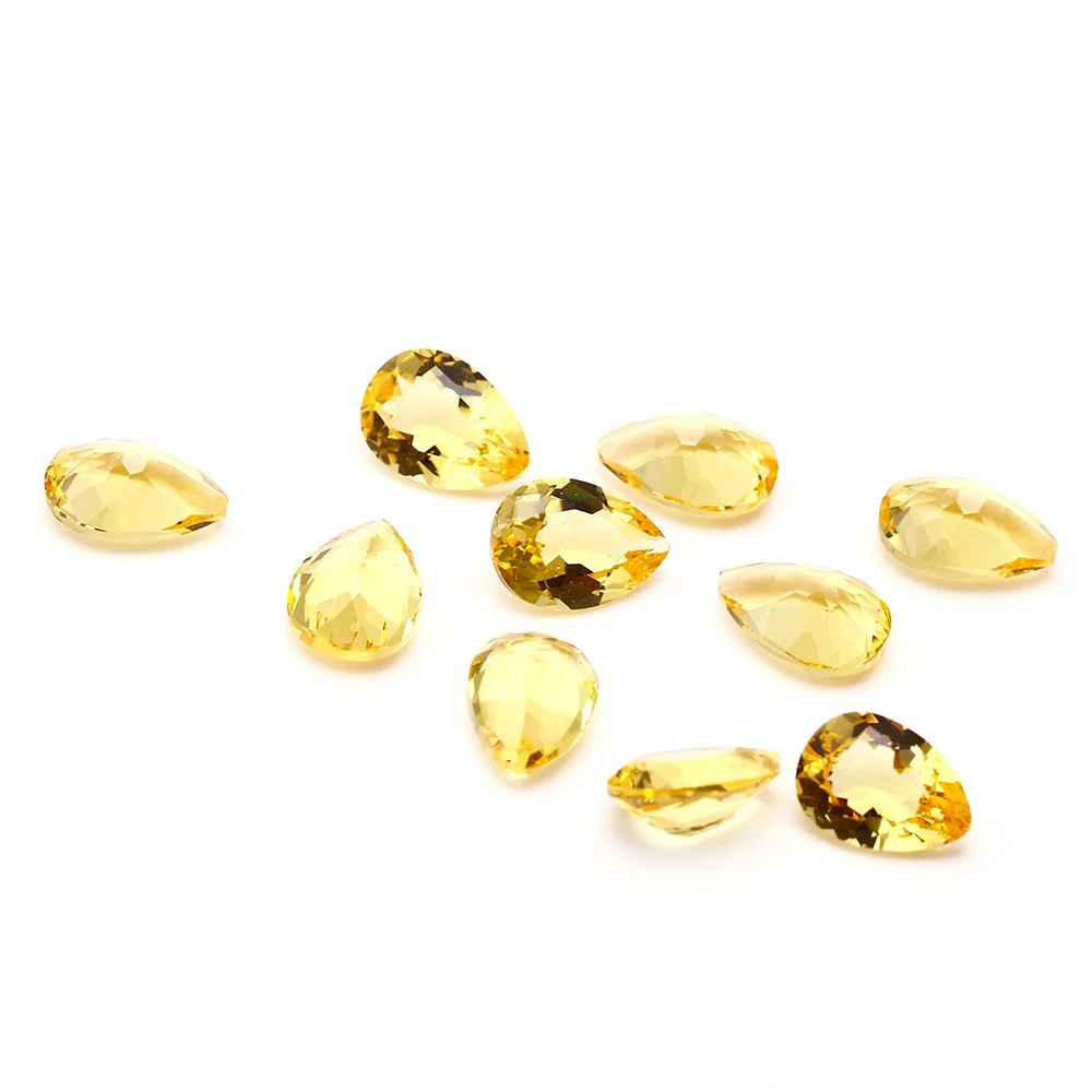 

Nano Stone Double-Sided Cutting Pear Shape 8X11MM 5 DIY Bare Beads Stone Jewelry Accessories Quality Gem Gift Decoration