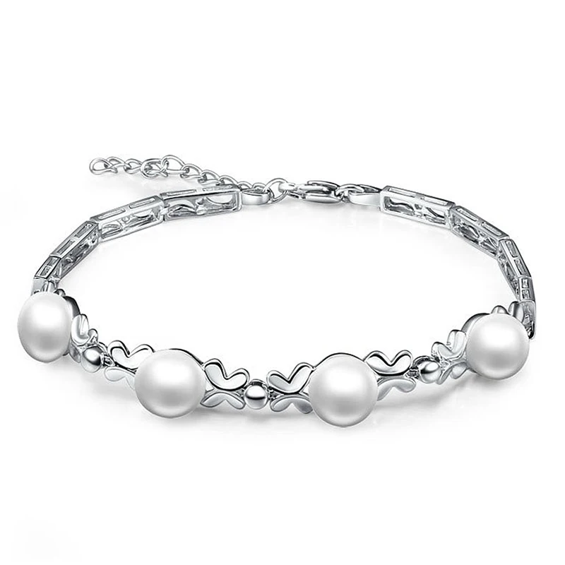 Sinya 925 Sterling Silver Bracelets Inlay Natural High Quality Pearls Diameter 7.5mm New Arrival Hot Sale Fashion Design 9