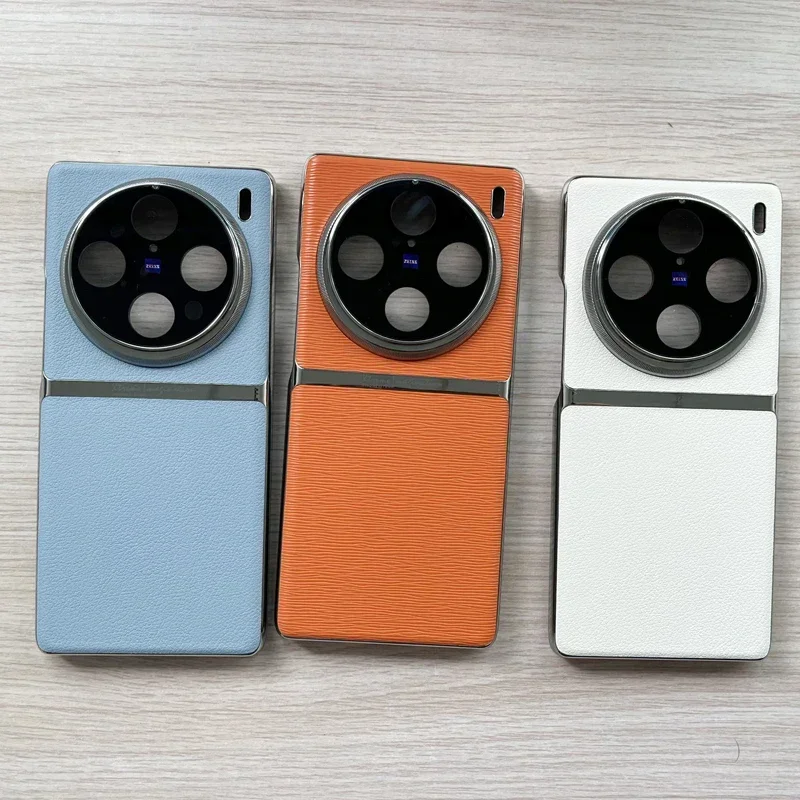 Luxury Plain PU Leather Case with Electroplated Frame - Ultra-Thin Camera Protection Cover