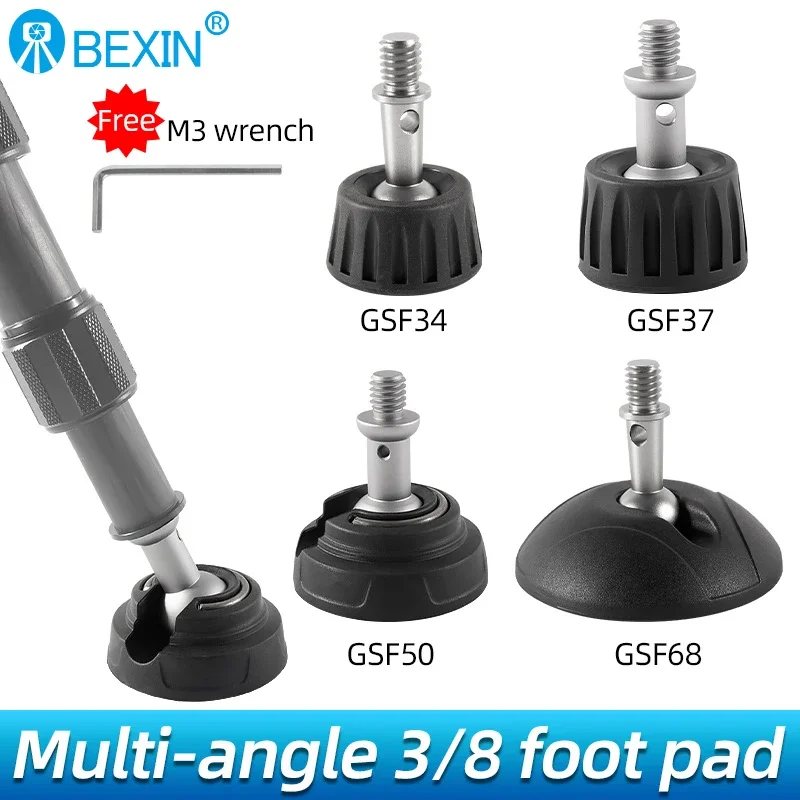 BEXIN Universal Tripod Rubber Feet Monopod Foot Pad 3/8 Inch Screw Port Photography Accessory for Camera Tripod Monopod