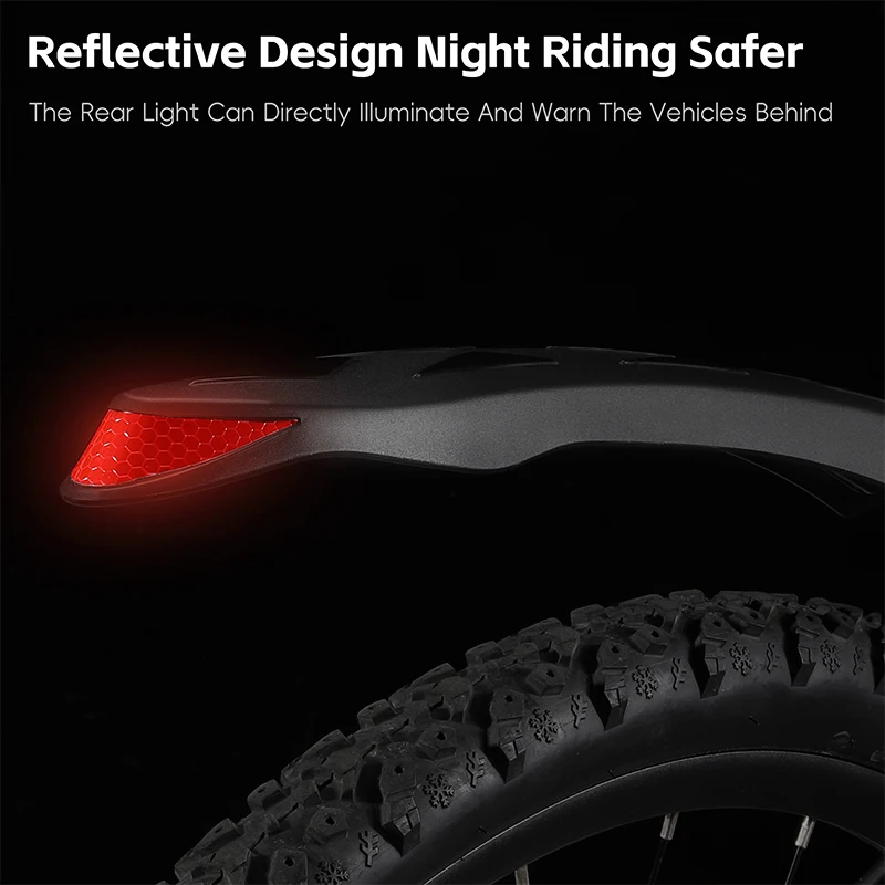 Bicycle Fender WEST BIKING Reflective Bicycle Fender High Toughness Front Rear Mudguard For 26-27.5 Inch MTB