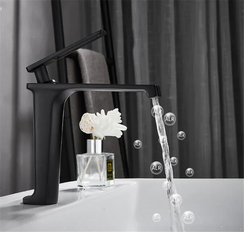 Description Picture 6 of itemBlack Basin Faucet Gold Bathroom Mixer Tap Wash basin Lavotory Hot and Cold Waterfall