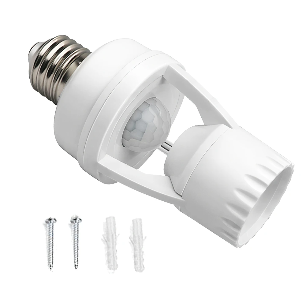 

Smart Light Bulb Switch 360 Degrees PIR Human Induction Motion Sensor 110V-240V LED E26/E27 Base Holder Socket Adapter Converter