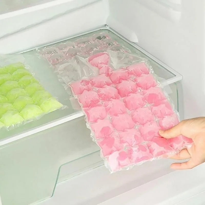 10pcs/pack Ice Cube Mold Disposable Self-Sealing Ice Cube Bags Transparent Faster Freezing Ice-making Mold Bag Kitchen Gadgets