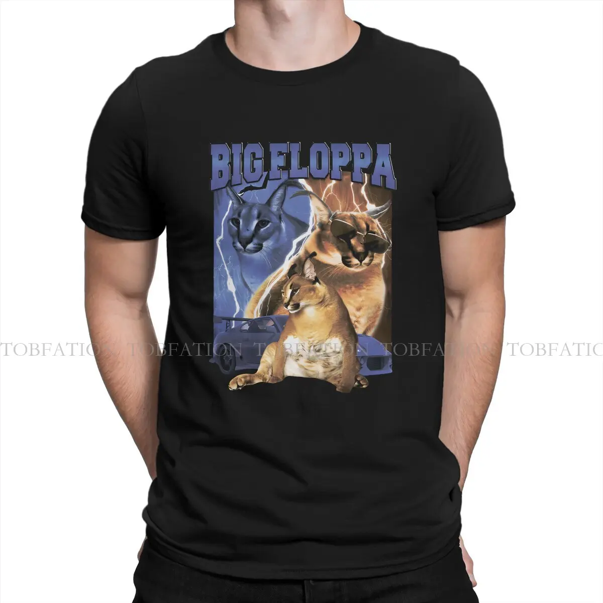 

Большая винтажная Классическая футболка Floppa Rap с круглым вырезом, базовая футболка с мемом из чистого хлопка, Мужская одежда, новый дизайн, пушистая Большая распродажа