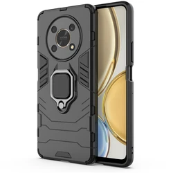 Armor Anti-Knock Magnetic Suction Stand Bumper Full Back Cover Case for Honor X40 GT (DarkBlack)
