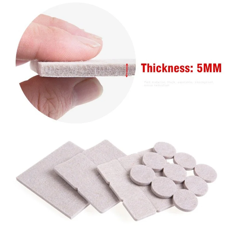 18-160pcs 5mm Thicker Self Adhesive Chair Table Legs Felt Pads Floor Surface Anti Skid Scratch Protector Mute Non-slip Feet Mat