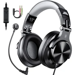 Premium Over-Ear Gaming Headset with Detachable Microphone (Black-Gray)