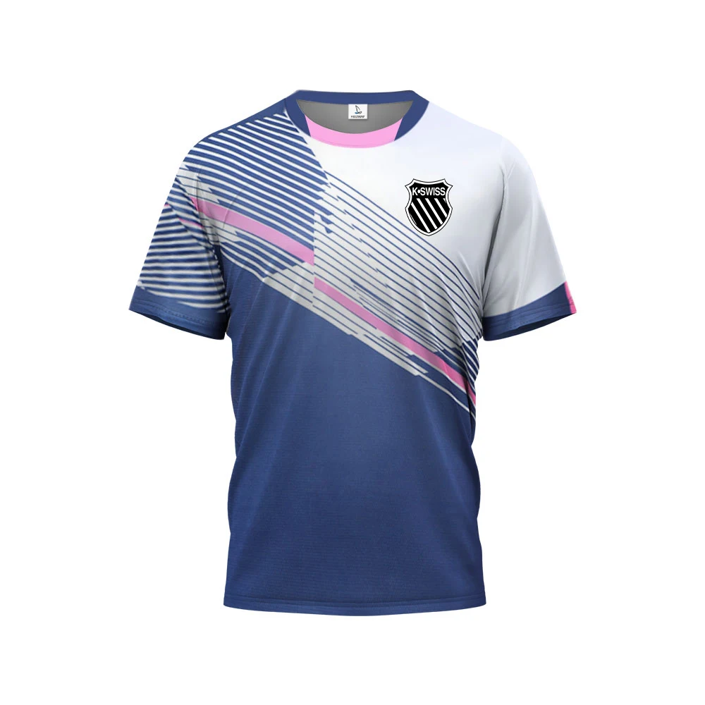 

Fitness Short Sleeve New Badminton Sportswear Geisway Men Breathable Sweat Absorption Cycling Wear Splice Printed Tennis Wear
