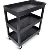 32" x 18" Mobile Multipurpose Utility Tub Cart with 3 Shelves and Ergonomic Handle - Black, Great for Warehouse, Garage and More 2