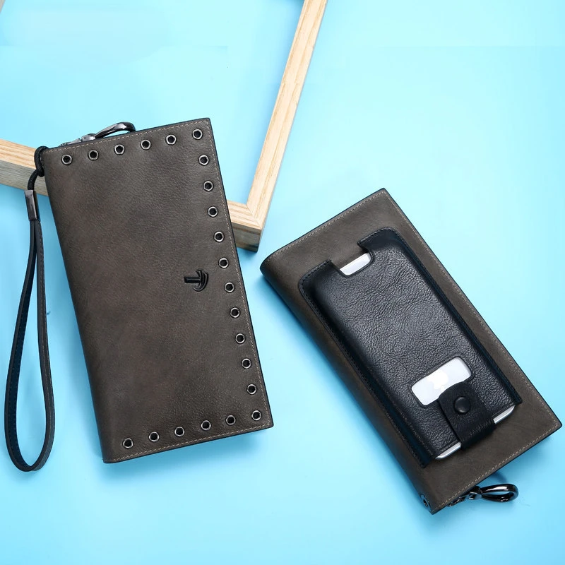 2022 new men's zipper wallet fashion Card holder Coin purses youth tide brand long wallet large capacity leather clutch bag