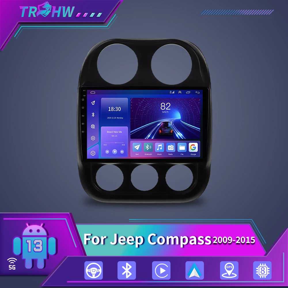 Per Jeep Compass 2009 - 2015 Autoradio Lettore Video Multimediale Navigazione Gps 2 Din Lettore Multimediale Navigazione Carplay