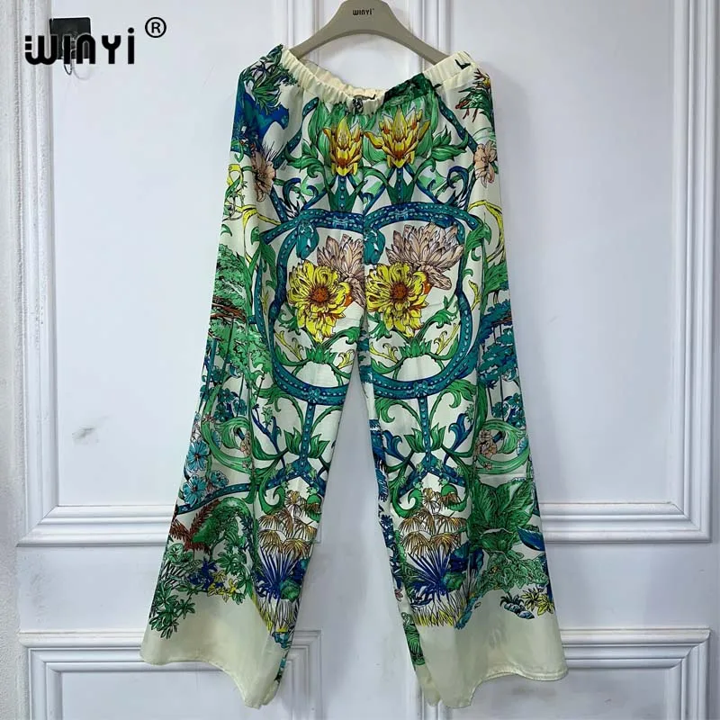 KEYUFANG Tuta Donna 2 Pezzi Anni '90 – Camicia Con Bottoni E Pantaloni A Gamba Larga Plissettati – Boho Chic - 3