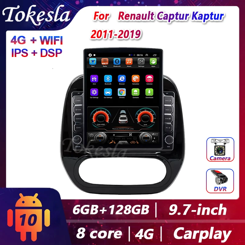 Tokesla For Renault Captur Kaptur Android Car Radio Multimedia Player Dvd Tesla Touch Screen 2 Din Stereo Receiver Navigation 4G |