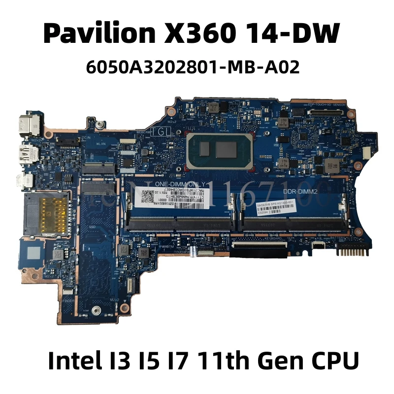 

Материнская плата для ноутбука HP Pavilion X360 14-DW 14M-DW с процессором Intel i3 i5 DDR4