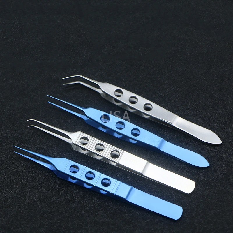 11cm Titanium Forceps Ophthalmic Micro Scissor Tweezer Titanium Microsurgical Instruments Eyelid Forceps Ophthalmic Cornea Scissors