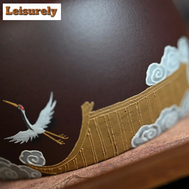 230ml Creative Yixing Purple Clay Teapots Handmade Well Fence Pot Raw Ore Purple Mud Tea Maker Kettle With Filter Zisha Tea Set