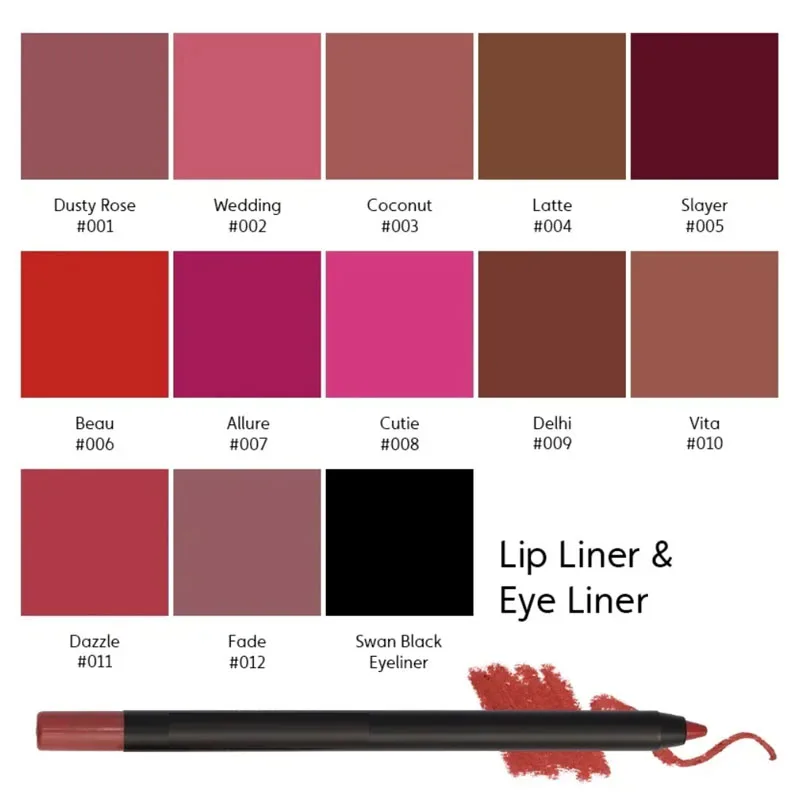 Nude Brown Lip Liner Pencil Lipstick Matte Smooth Waterproof Lipliner Long Lasting Non-stick Cup Lipstick Pen Beauty Cosmetics 6