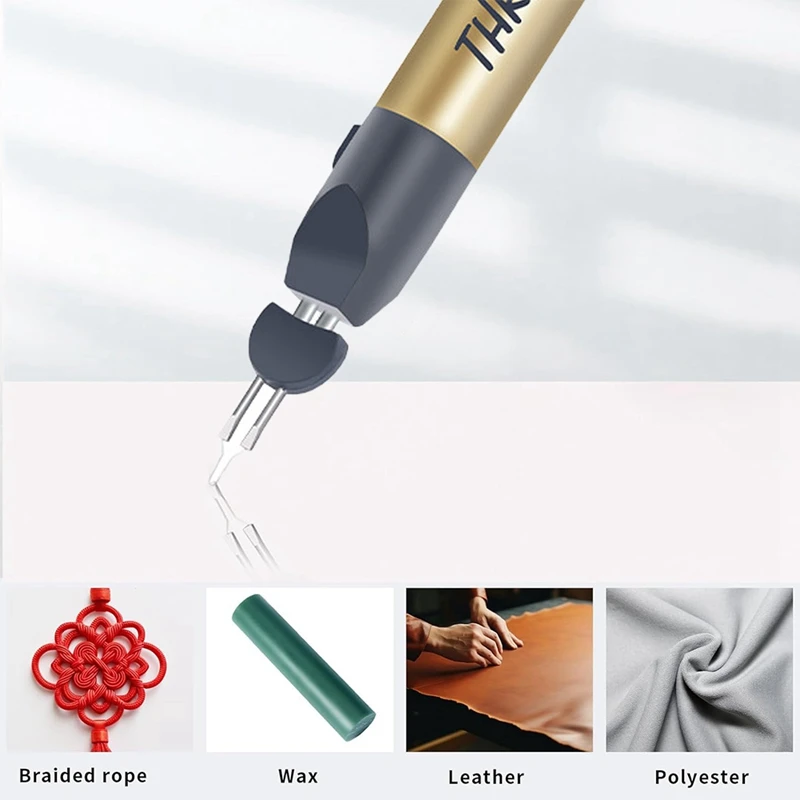 Thread Burner, Battery Operated Thread Burner Cordless Pen Wax Carving Pen Shaping/Thread Burning Tool With 5 Tips