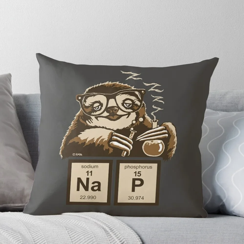 

Chemistry sloth discovered nap Throw Pillow pillowcases for sofa cushions christmas decorations 2024