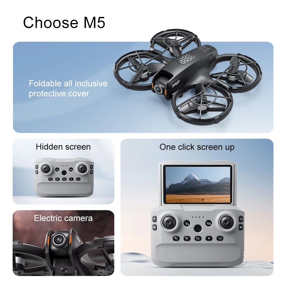 Drone Lenovo M5 8K Pliable avec Écran 4,3" - Moteur Sans Balais