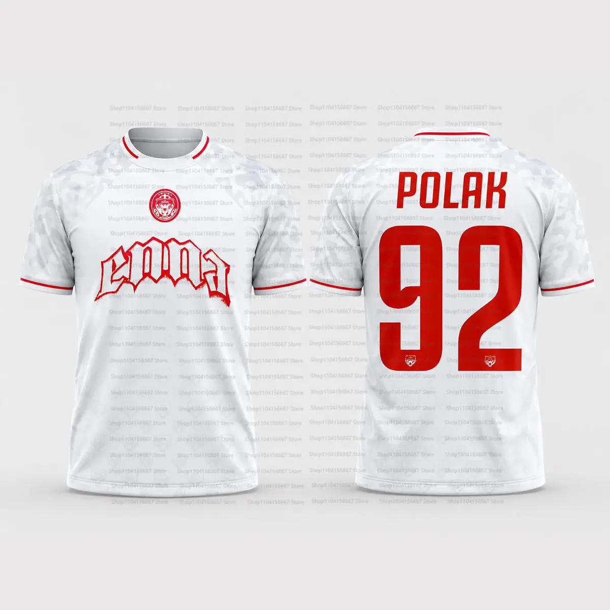 92 Polak Team Trikot, französischer Rapper, Fußballverein, große Musik-CD, Unisex-T-Shirt, Fan-Geschenk, 3D-gedrucktes Kurzarm-Shirt-Oberteil