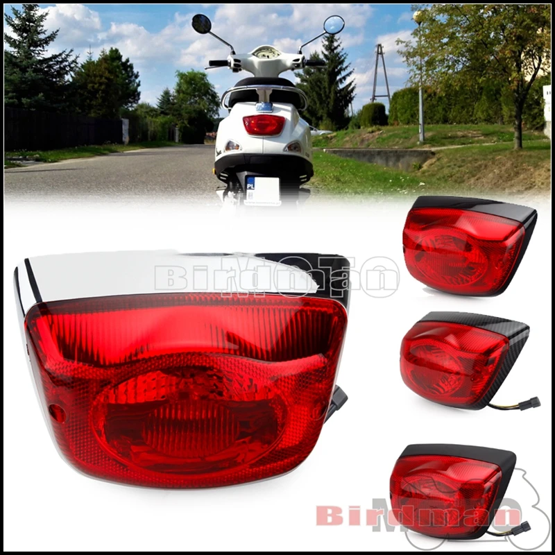 Per Lx 50 S 4T 4V Lx 125 Lx 150 Ie 4T Lx Lxv 05-14 Fanale Posteriore Per Scooter Telaio Fanale Posteriore Per Moto Freno Rosso Stop Lamp Trim Rim