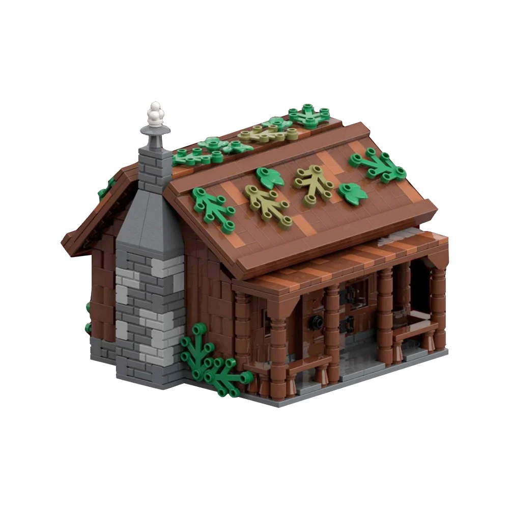 Gobricks Moc Cabin In The Woods House Model Bricks Architettura Creativa Streetview Building Block Set Giocattoli Per Regali