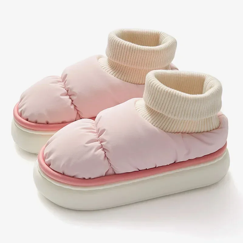 Snow Boots Plush Warm Ankle Boots For Women Mens Winter Shoes Windproof Lightness Down Boots Couples Female Winter Shoes Booties