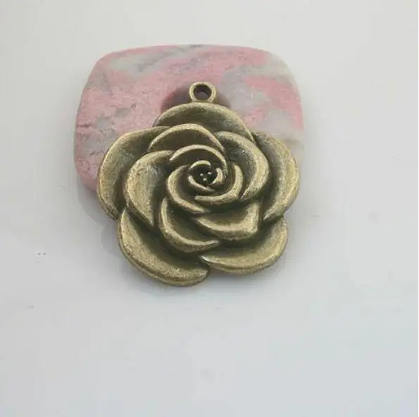 

2pcs antiqued bronze color lovely flower design pendant charm G1773