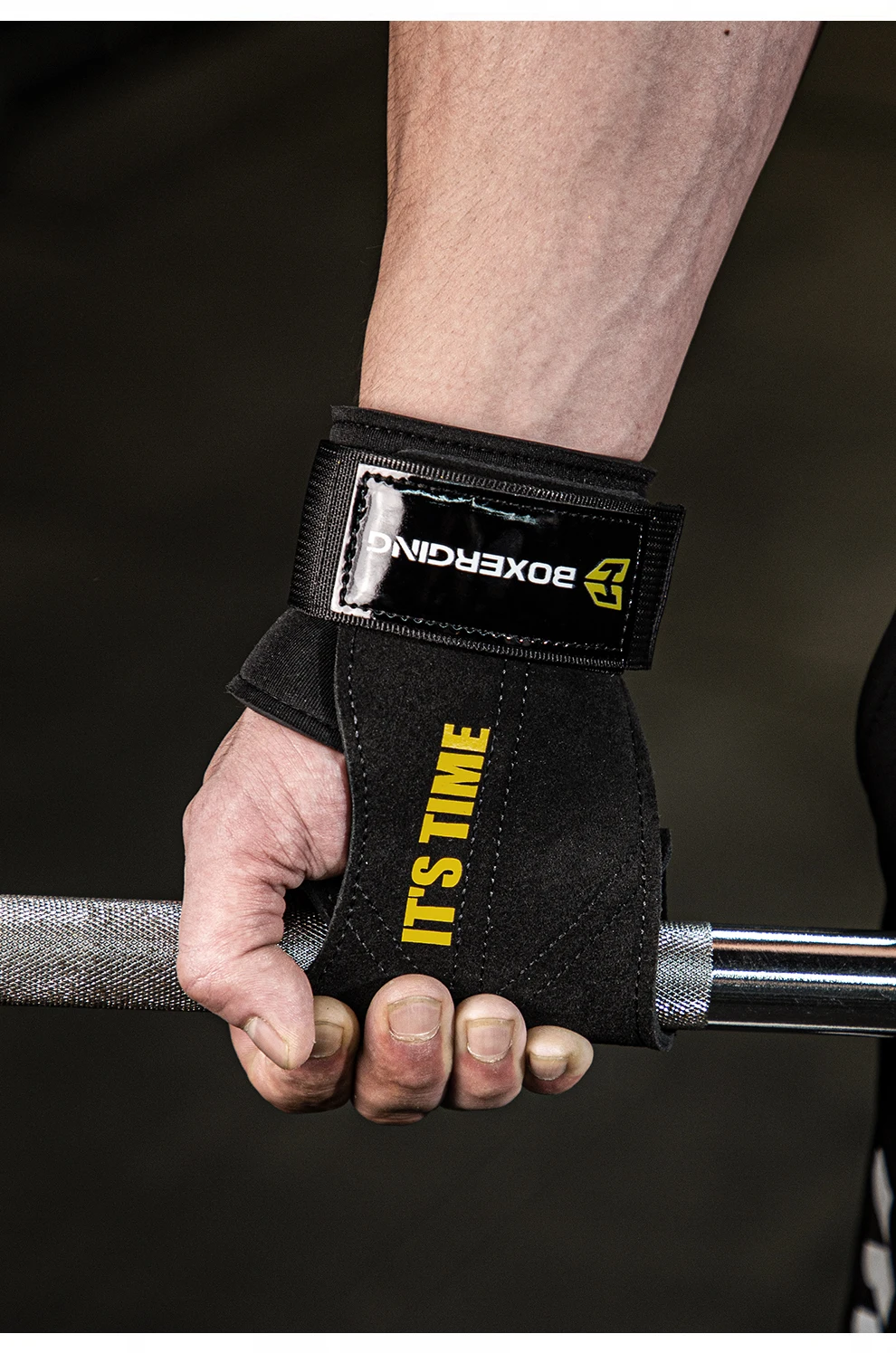 Description Picture 6 of itemCowhide Gym Gloves Grips Anti-Skid Weight Power Belt Lifting Pads Deadlift Belt Workout Crossfit Fitness Gloves Palm Protection