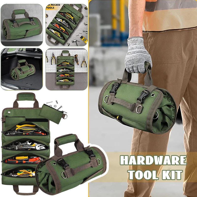 Multi-Purpose Tool Bag Professional Multi Pocket Wrench Hardware Tools Pouch Roll UP Portable Small Tools Organizer Bag