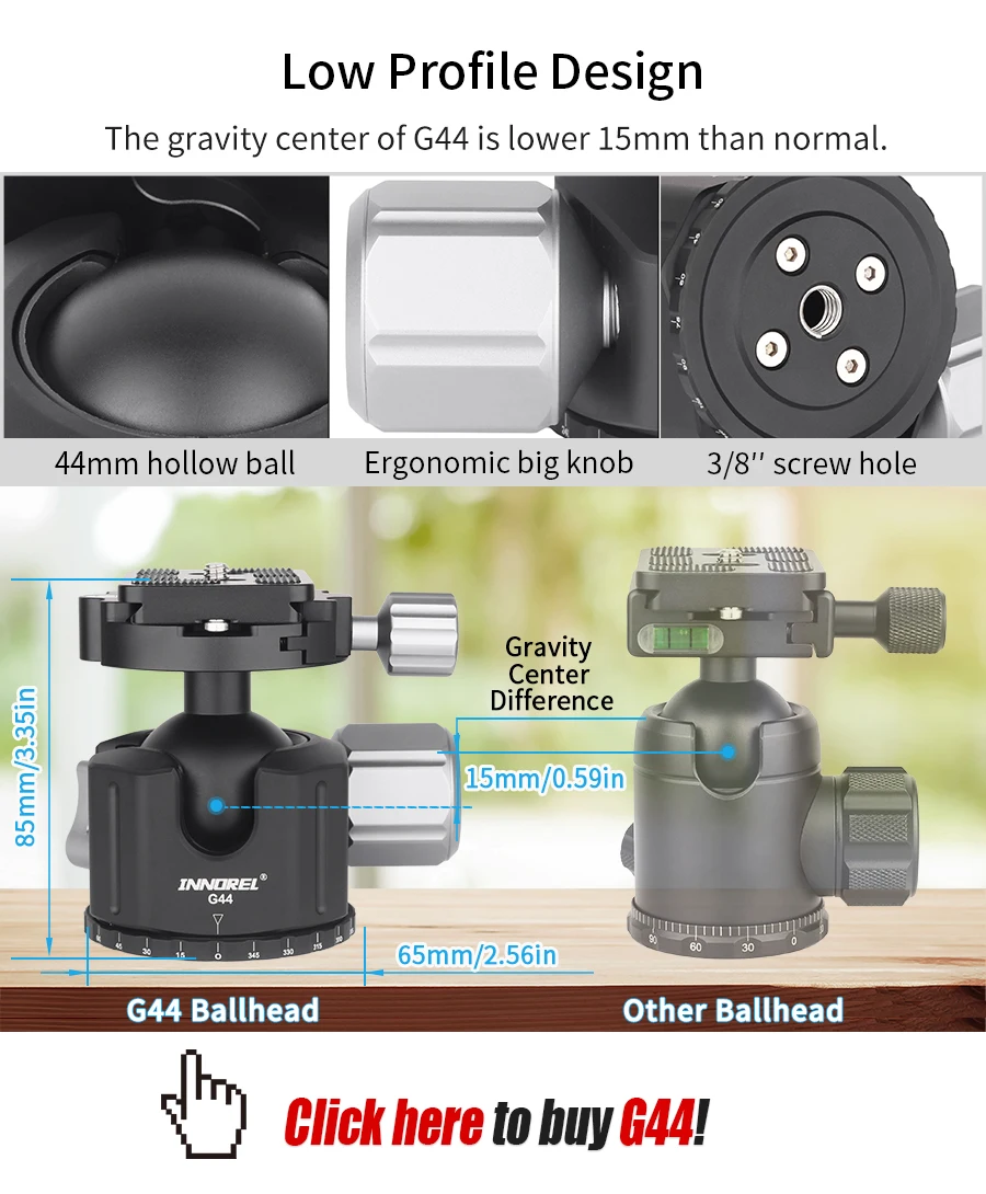INNOREL NT404C Professionelles Schwerlast-Kamerastativ aus Kohlefaser, Superstabile Halterung für Vogelbeobachtung, 40mm Max. Rohrdurchmesser, 30kg Max. Traglast – Detail 10