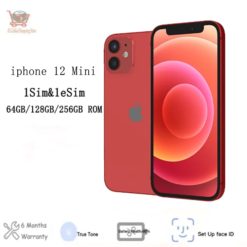 OriginalUnlockAppleiPhone12Mini4GB64128256GBA14IOSFaceID