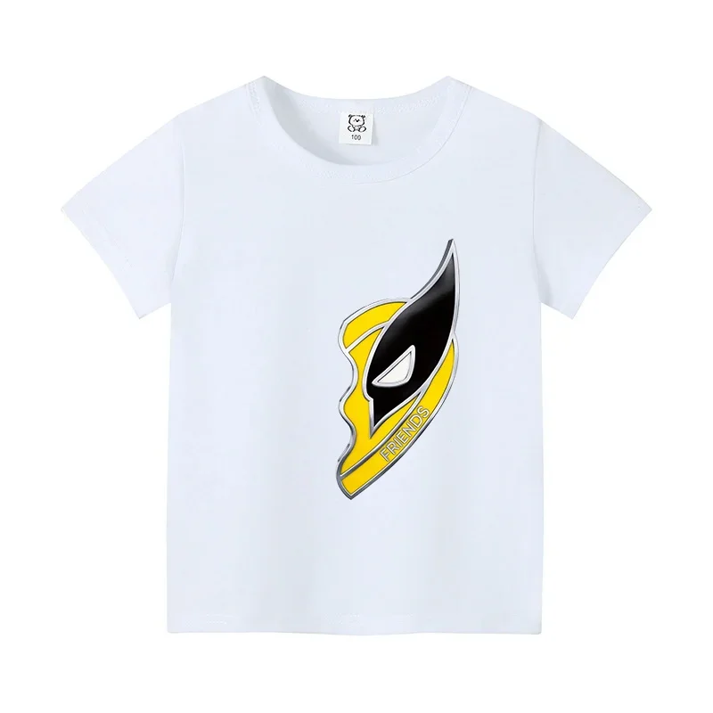 Deadpool Wolverine T-shirt for Kids Summer Short Sleeve Tee Boys Clothes Fashion Children's Clothing Friends Top Shirts Gifts 6
