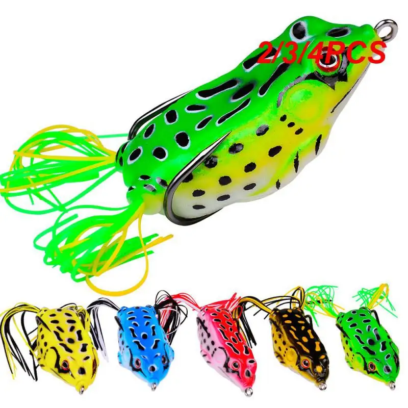 

2/3/4PCS 8.5G 13G 17.5G Frog Lure Soft Tube Bait Plastic Fishing Lure With Fishing Hooks Topwater Ray Frog Artificial 3D Eyes