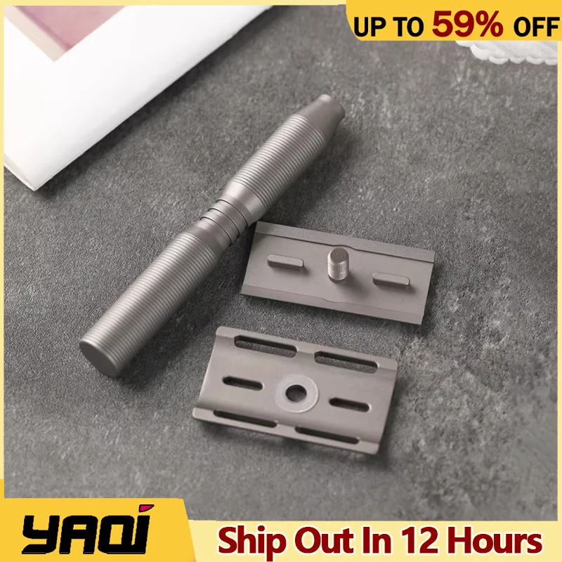야키 고스트 티타늄 경량 안전 면도기 0.70mm 블레이드 갭 88mm 길이 핸들 남성용 편안한 면도 필수 면도기