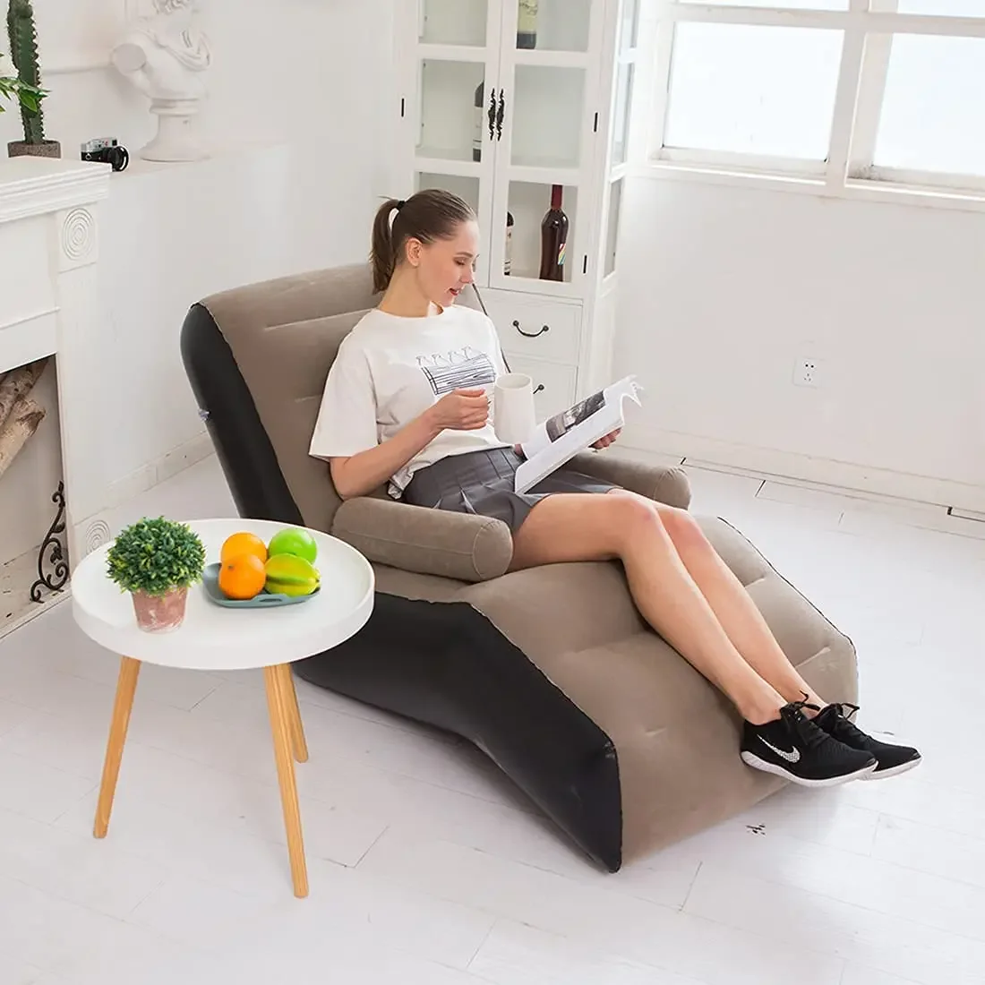 Hot New Inflatable Lazy Sofa Fashionable and Comfortable Lunch Rest Lazy Chair Indoor Foldable Bed Leisure Air Bench
