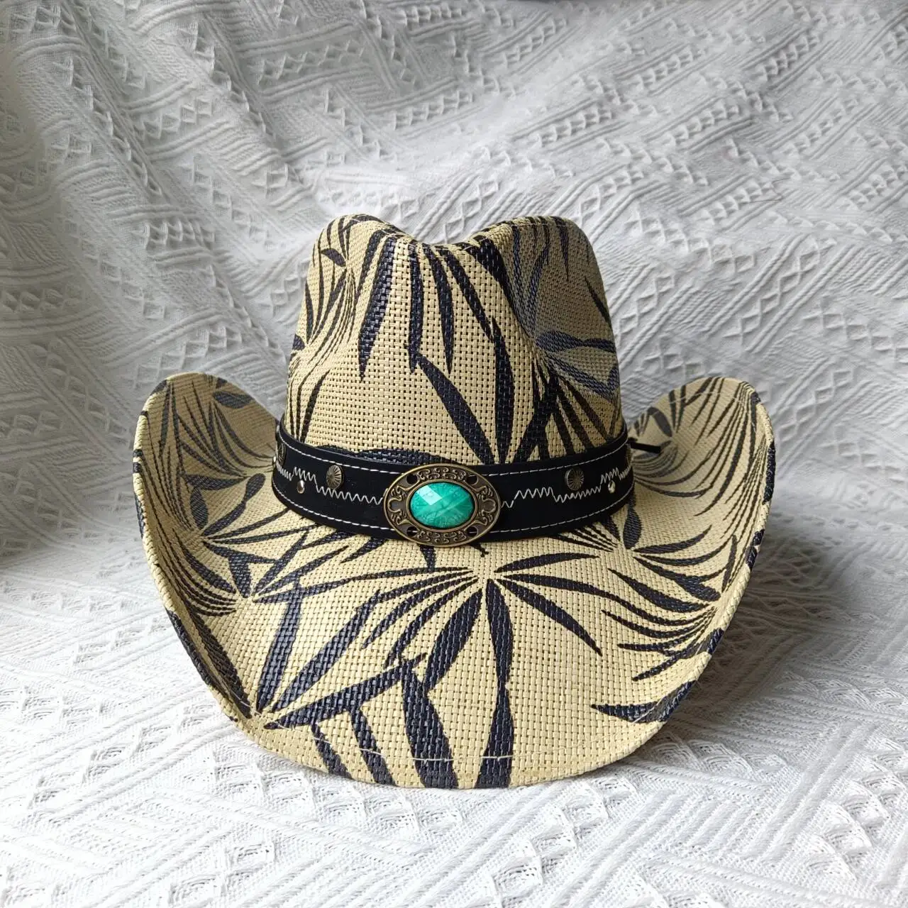 Hot Sale 2024 New Spring and Summer Hand-knitted Outdoor Travel Beach Unisex Western Cowboy Straw Hat_voghion.com